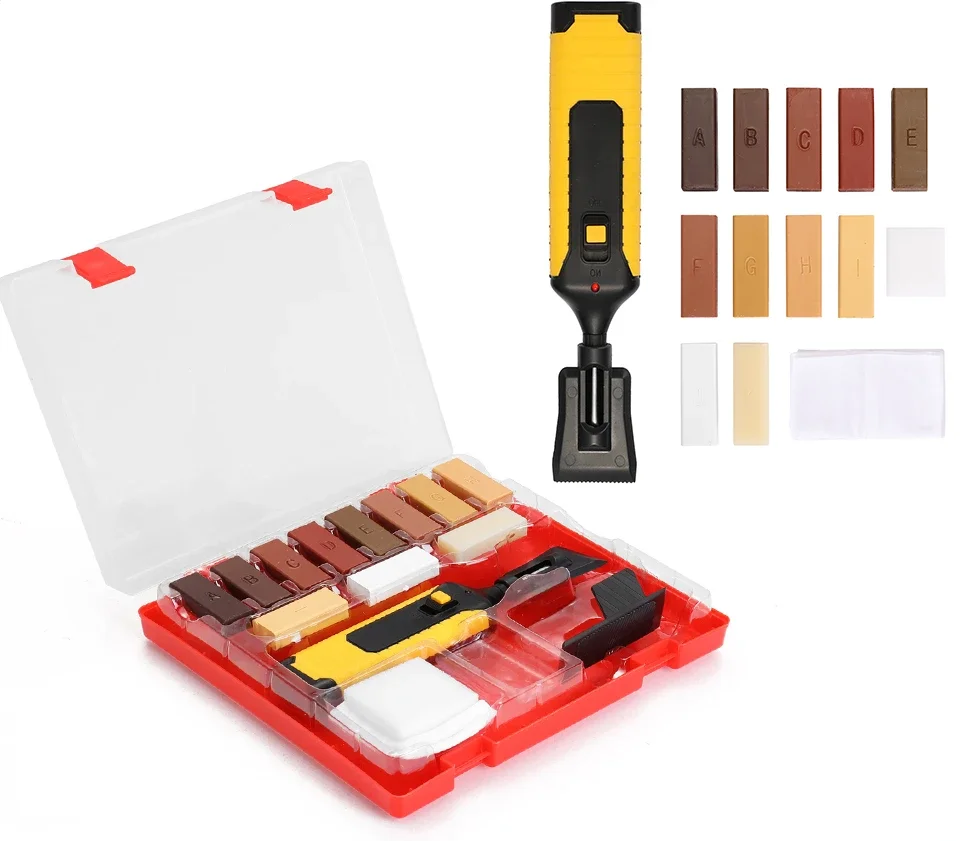 Laminate Floor Repair Kit Resin Wax Filling Seam Tool Waxing System Workbench Sturdy Casing Scratch Repair Floor Repair Kit