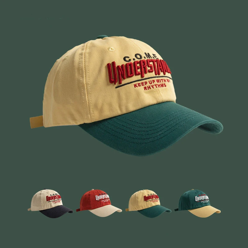 

New Big Head Sports Hat Women Versatile Embroidery Contrasting Baseball Cap Men Outdoor Leisure Sunshade Adjustable Hip-hop Hat
