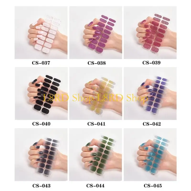 L8RD Achieve Fashion Effect with 16Tips/sheet Gradient Onion Pink Art Stickers