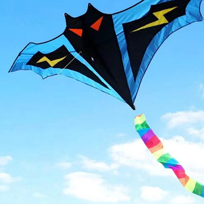 Lightning bat kite breeze easy to fly big long tail cartoon children's kite   Детский змей