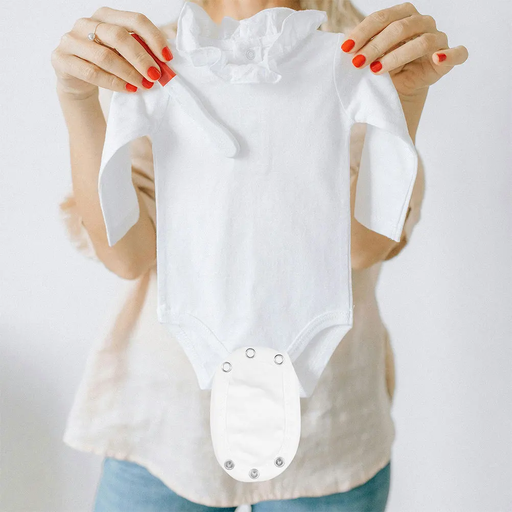 

5pcs Baby Bodysuit Extender Cotton Snap Buttons Comfortable Warmth Easy Wear Home Outings Infant Jumpsuits Extension Piece