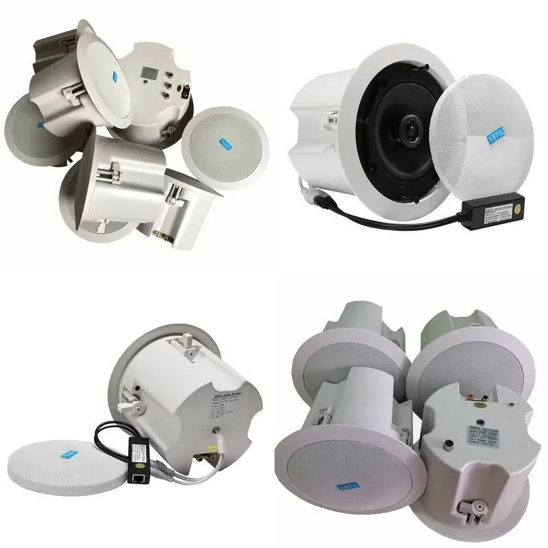 for In Ceiling Speaker System 6 8 10 Inch 100W IPX5 Waterproof Public Broadcast PA Home Theater DTS 2.0 Channel
