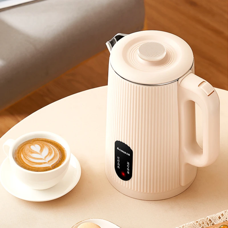 Chaleira elétrica de aço inoxidável de 1,8L - desligamento automático e garrafa térmica para manter aquecido para escritório/casa, panela de ebulição rápida sem BPA