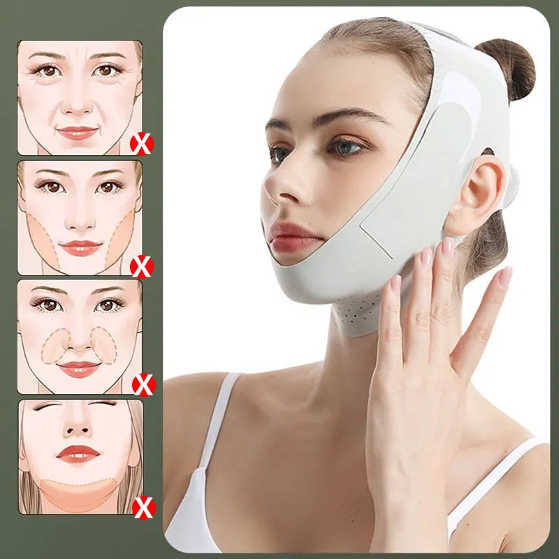 Vendaje adelgazante facial reutilizable para mujer, moldeador de cara en V, cinturón para levantar mejillas y barbilla, correa de masaje Facial, herramientas de belleza para el cuidado de la piel