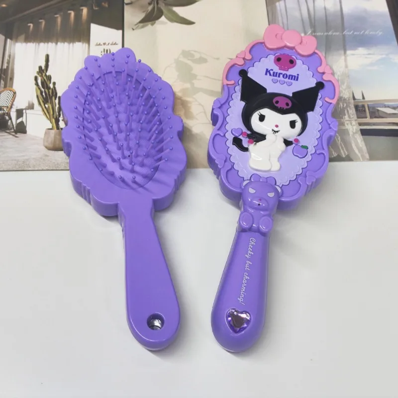 

Kuromi Air Cushion Combs Kawaii Cartoon Anime Figures Purple Hair Brush 3D Massage Comb Haircare Hairdressing Tool Girls Gifts