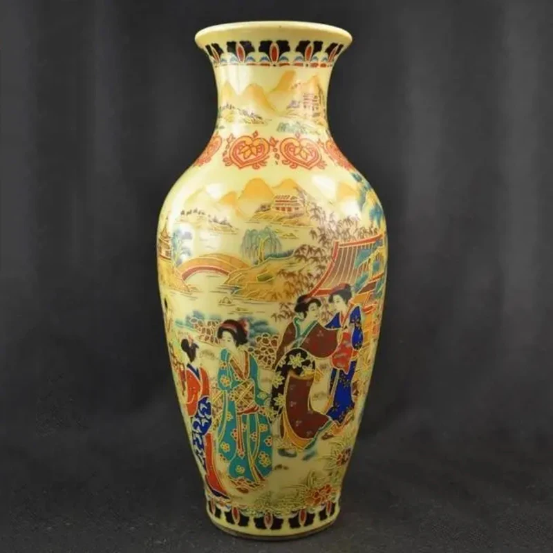 Old Collectible Decorated Handwork Porcelain Drawing Dowager Big Vase