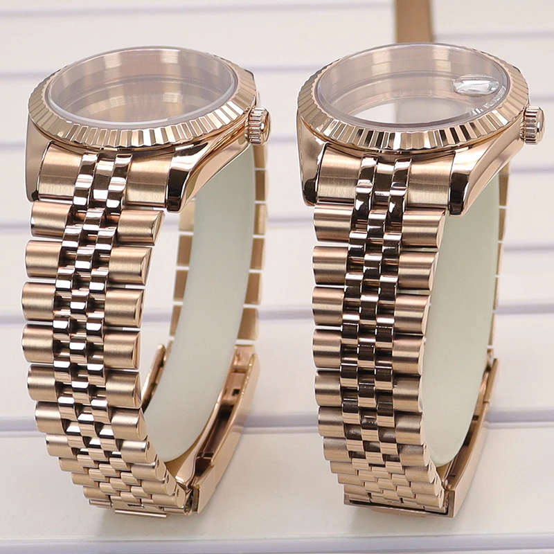 Roségoldenes 36-mm-/40-mm-Uhrengehäuse mit Jubilee-Armband und Saphirglas für Seiko NH35 NH34 NH36 Miyota8215 Uhrwerk, 28,5-mm-Zifferblatt, Datejust – Detail 6