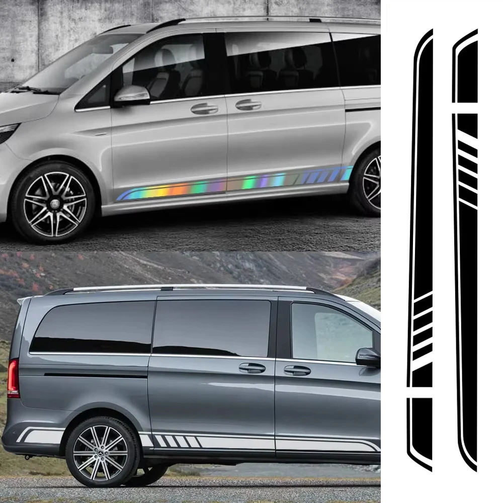 

2pcs Car Long Side Stripes Stickers For Mercedes Benz Vito Viano V Class w447 v260 Auto Vinyl Film Decor Decals Auto Accessories