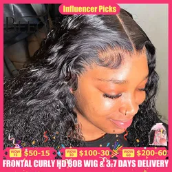 250% Water Wave 13x6 HD Lace Frontal Wig Pre plucked Hairline Ultra Fitted 13x4 HD Lace Front Human Hair Wigs Curly Wet Hair Wig