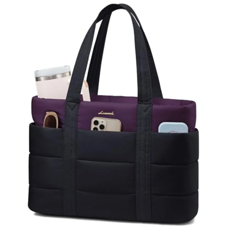 

Большая женская сумка-тоут из стеганой ткани для работы, легкая дорожная сумка для ноутбука на молнии, подарки для женщин