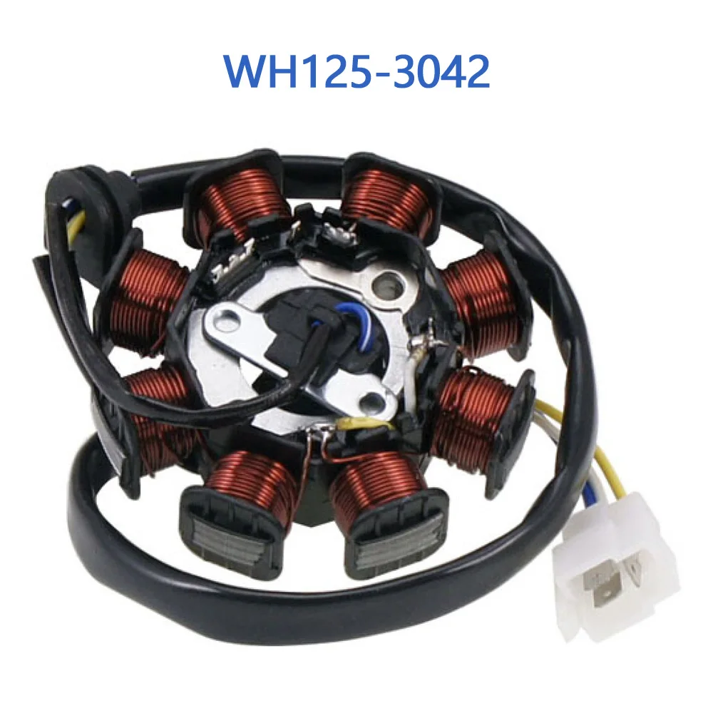 WH125-3042 WH 125cc 150cc 8 Pole Stator For GY6 125cc 150cc Chinese Scooter Moped 152QMI 157QMJ Engine