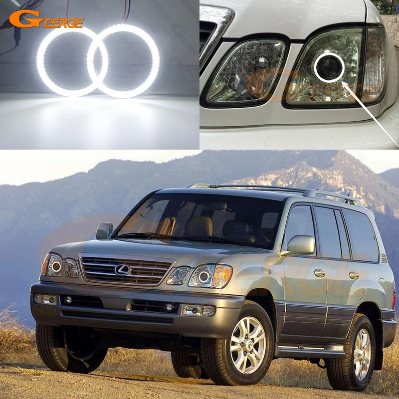 

Для Lexus LX470 LX 470 J100 1998-2007 отличный ультра яркий SMD светодиодный комплект колец с ангельскими глазами Halo дневного света