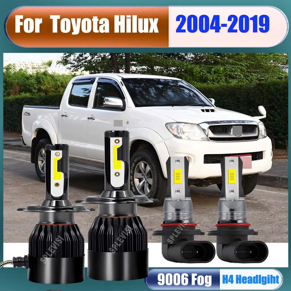 LED Headlight Foglight Aviation Aluminum Cooling For Toyota Hilux 2004 2005 2006 2007 2008 2009 2010 2011 2012 2013 2014-2019