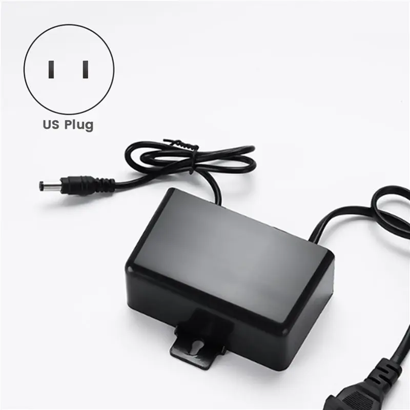 2X 12V 2A Waterproof Power Supply Adapter Outdoor Rainproof Surveillance Adapter US Plug-PZZW