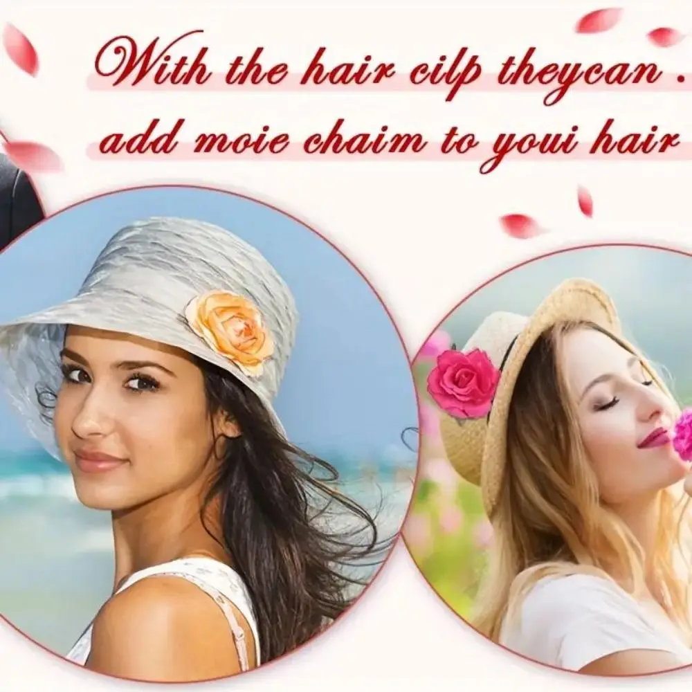 

Fashion Simulation Flower Hair Clip 14cm Brooch Pin Girl Hairpins For Beach Vacation