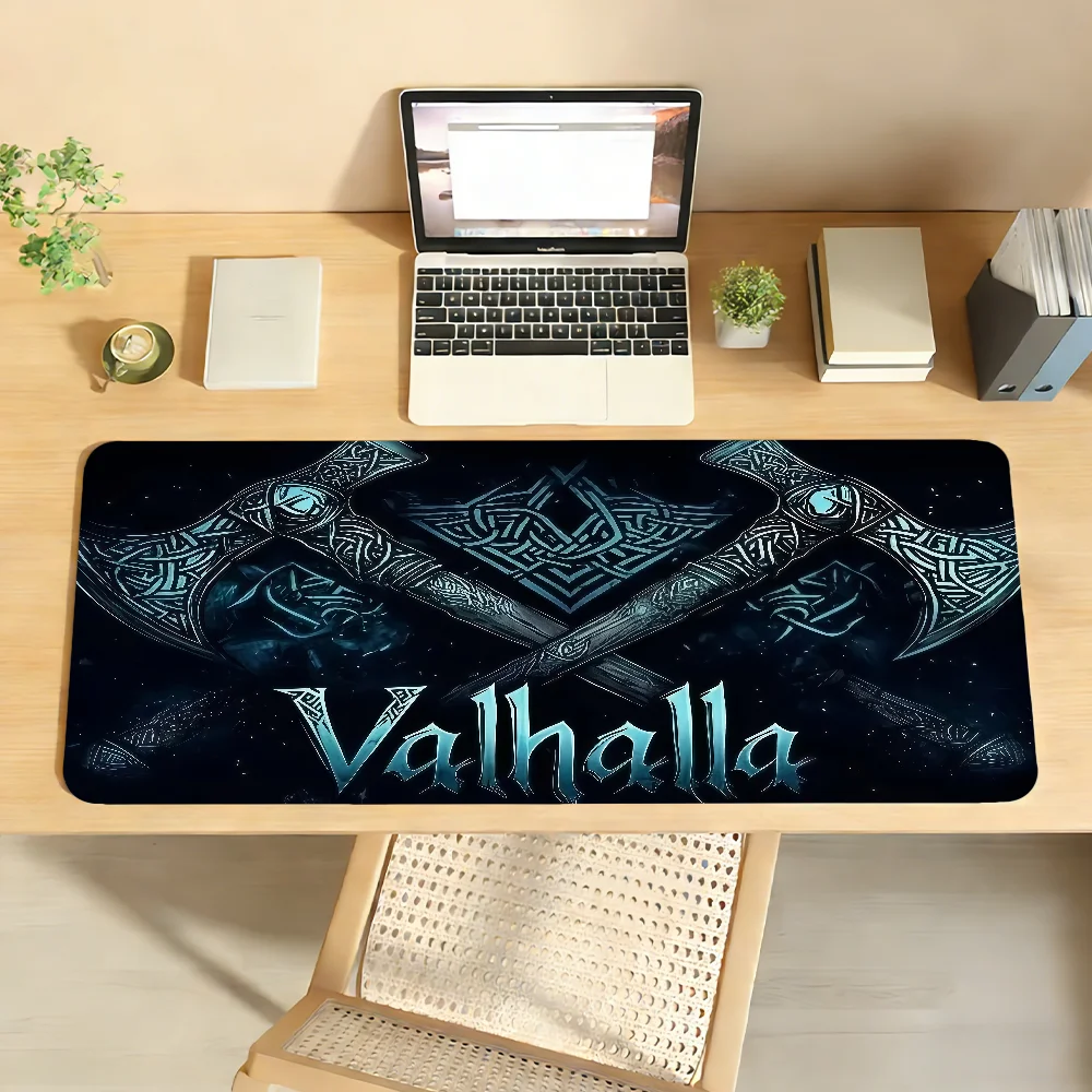 V-Valhall V-Valknut Mouse Pad Non-slip Locking Edge DeskMat PC Laptop Accessories Rubber Office Keyboard Game Carpet 350x900x3mm