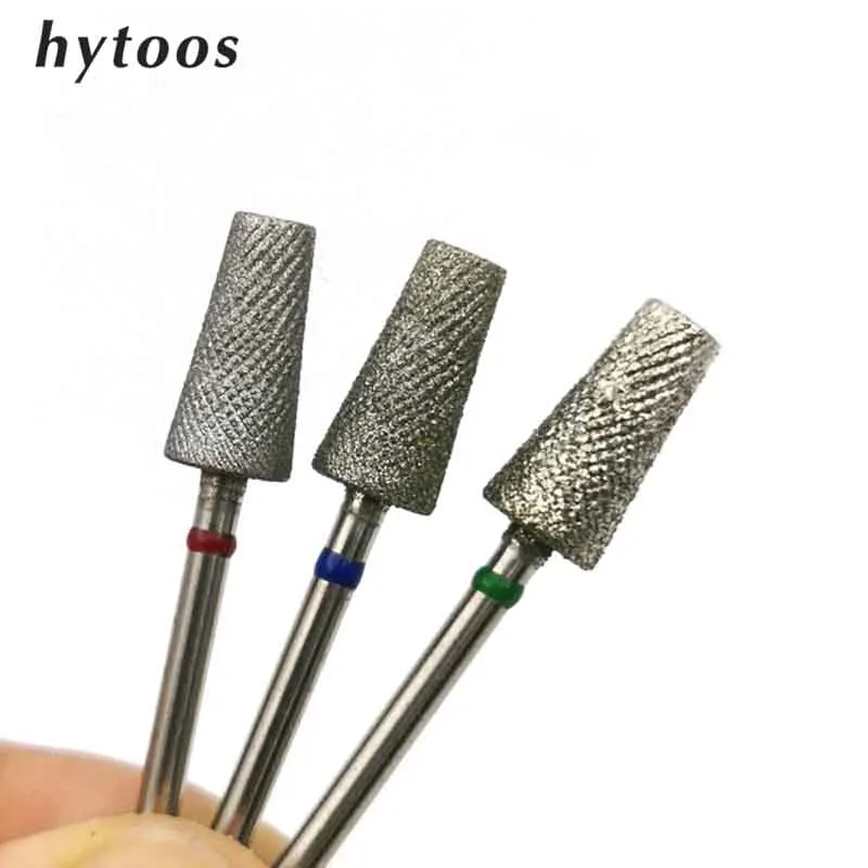 HYTOOS Diamond Cross Teeth Tapered Nail Drill Bits 3/32" Cuticle Clean Burr Manicure Bit Drill Machine Accessories Supplier