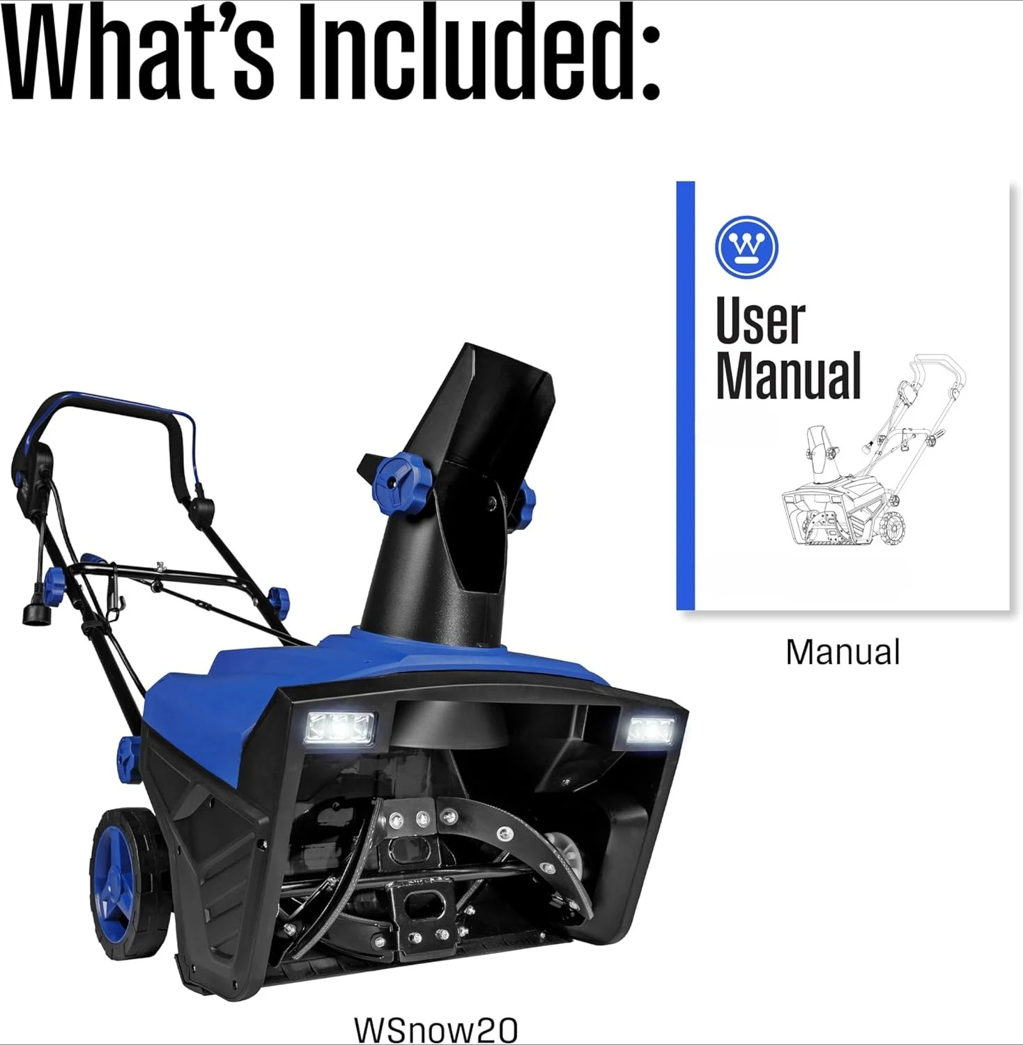 ZZH  Snow20 Corded Snow Blower 20 Inch, Steel Auger, Dual LED Lights, 1800 Watt Motor, Electric Snow Blower with 25ft Throwing