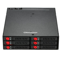 OImaster 6 Bays Mobile Backplane Support 2.5'' SATA HDD SSD Hard Drive with Cooling Fan Locker Hot-swap 6Gbps Transmission