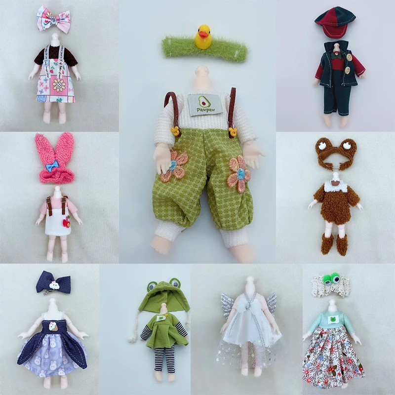 17cm Doll 1/8 Bjd Dress Replacement Clothes Set JK Uniform Cute Clothes Doll Clothes Kids Girls Toy Gift Doll Accessories