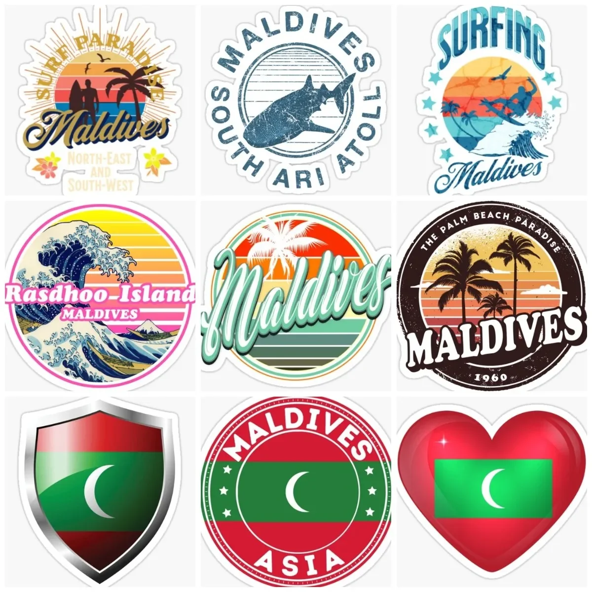 

Maldives Flag Emblem Scenery Creative Sticker Motorcycle Bumper Window Laptop Wall Car Truck Glass Bicycle Decal Customizable