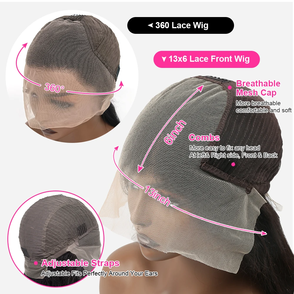 30 34 بوصة شفافة 13x4 13x6 الدانتيل الباروكة الأمامية قبل قطعها غريب مستقيم 360 الدانتيل أمامي شعر الإنسان غلويليس شعر مستعار للنساء #6