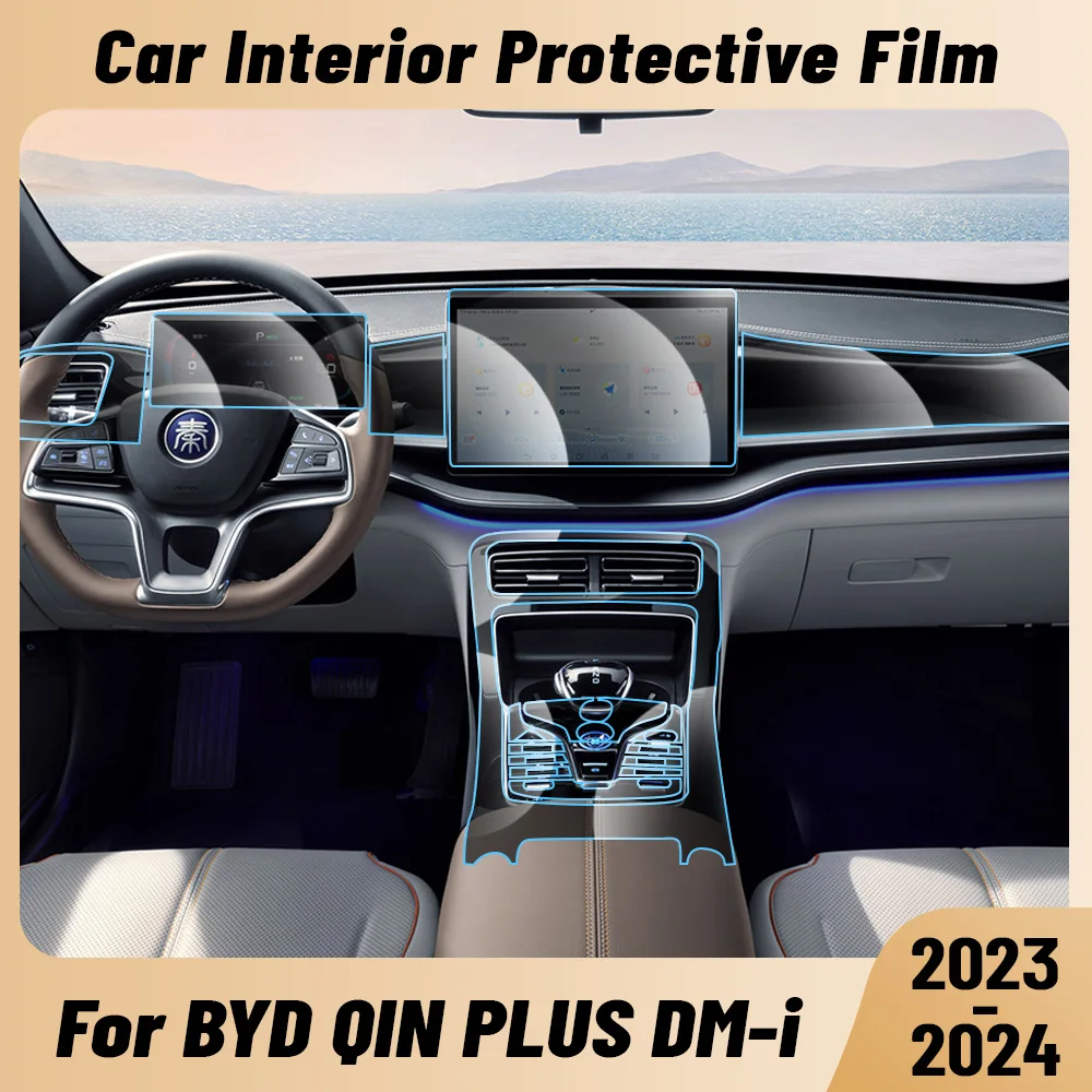 

Anti-scratch Car Interior Center Console Media Dashboard Navigation TPU Protector Film Accessories For BYD QIN PLUS DM-i 2024