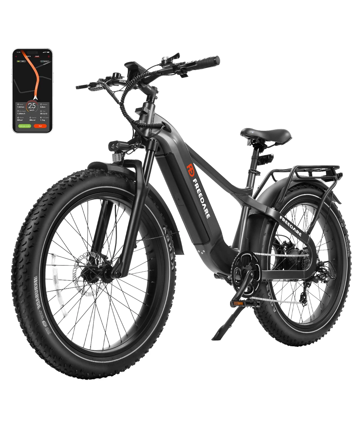 26"x4.0" elektrische fiets met dikke banden voor volwassenen, 48V 20Ah all-terrain e-bike, 90 mijl elektrische mountainbike, slimme e-dirtbike met GPS-diefstalbeveiliging