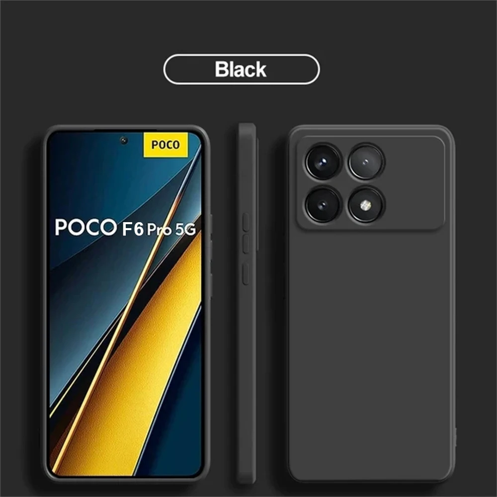Weiche Original-Silikon-Rückabdeckung für Poco F6 Pro, flüssiges Silikon, weiche TPU-Hülle für Xiaomi POCO F6 Pro, Cover, Funda, Coque