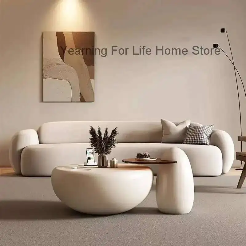 Mesas de Café Modernas Pequenas para Sala de Estar, Design Branco Luxuoso, Mesas Auxiliares de Design Nórdico para Móveis de Casa