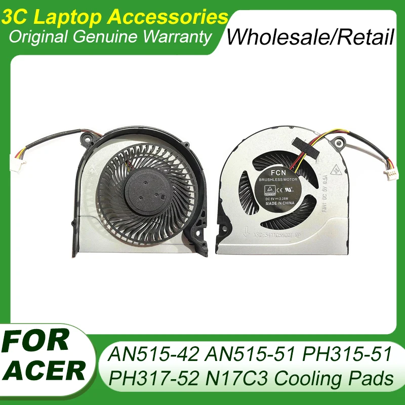 New CPU Cooling Cooler Fan For ACER AN515-42 AN515-51 PH315-51 PH317-52 N17C3 Cooling Pads DC28000JRF0