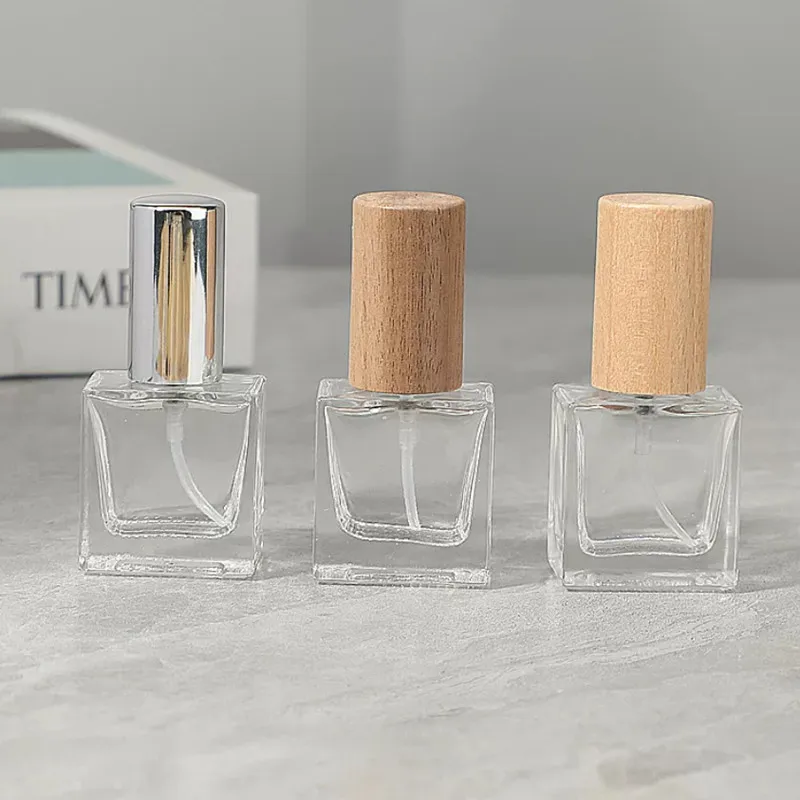 

Пустой флакон для духов 10 мл (настоящая емкость 9,5 мл), квадратный стеклянный флакон-спрей, портативный дорожный атомайзер для образцов духов, многоразовый контейнер