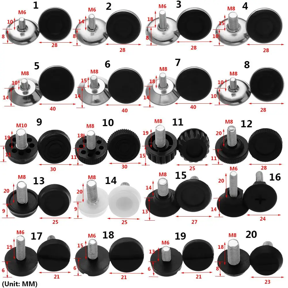 10Pcs Anti-Skid Levelers Screw Floor Protector Furniture Adjustable Bolt Furniture Feet Chair Feet Level Leveling Feet image 5
