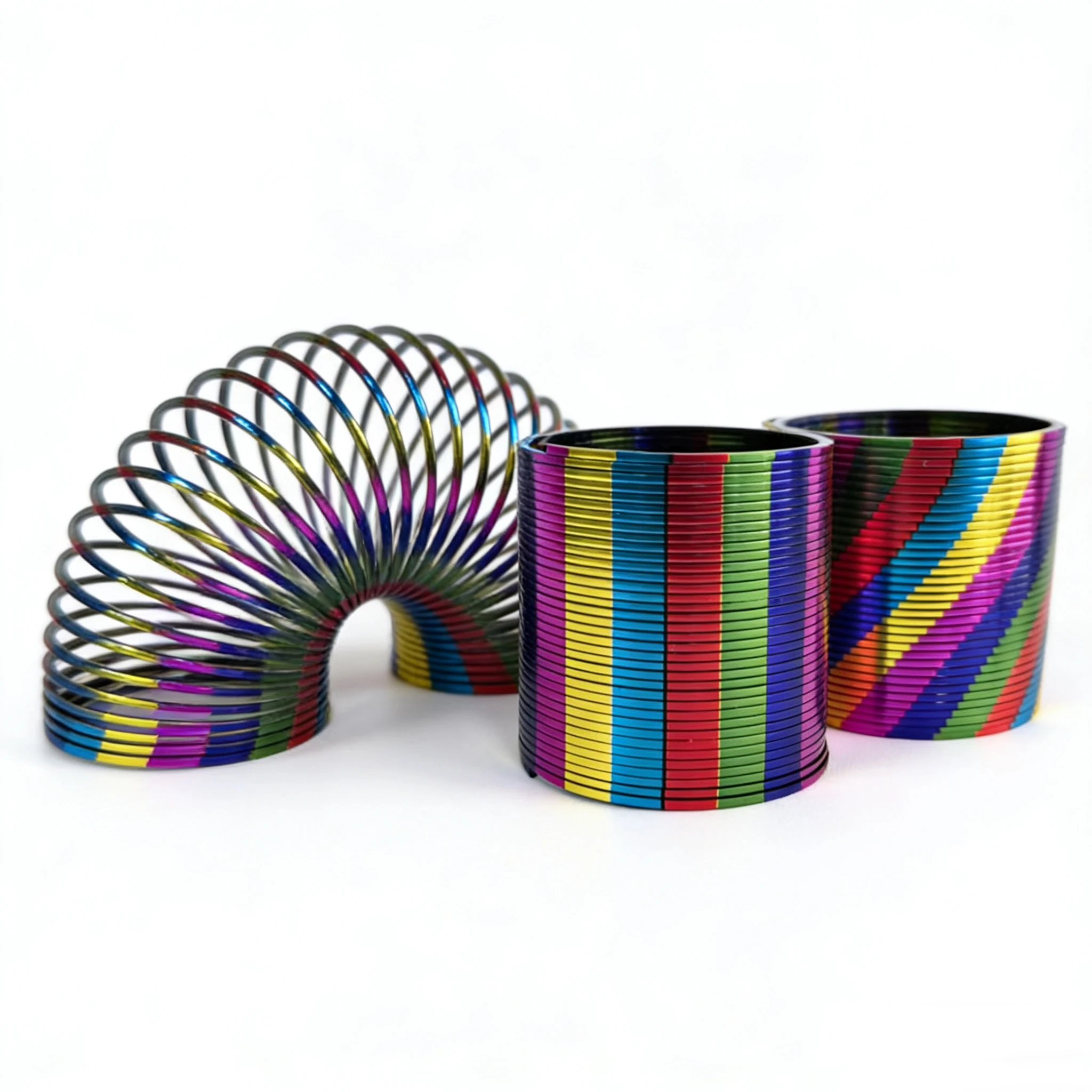 

1/3/6pcs Cool Gradient Gold Foil Magic Rainbow Spring Toy for Kids & Adults, Educational Fidget Gift