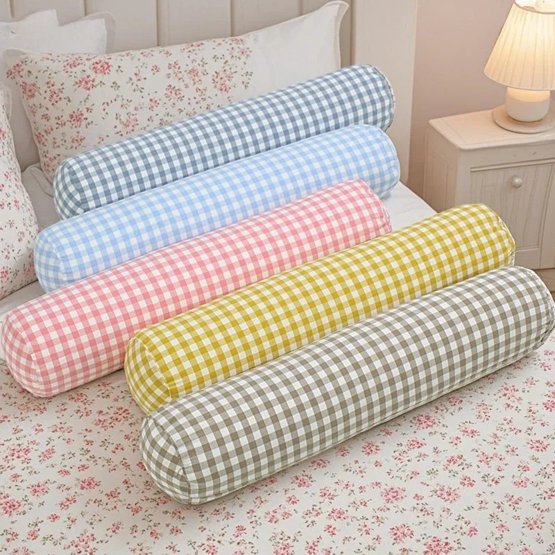 Memory Foam Cylindrical Pillow Round Head Slow Rebound Soft for Neck Lumbar Leg Support Adults Kids Pregnant Removable Cover