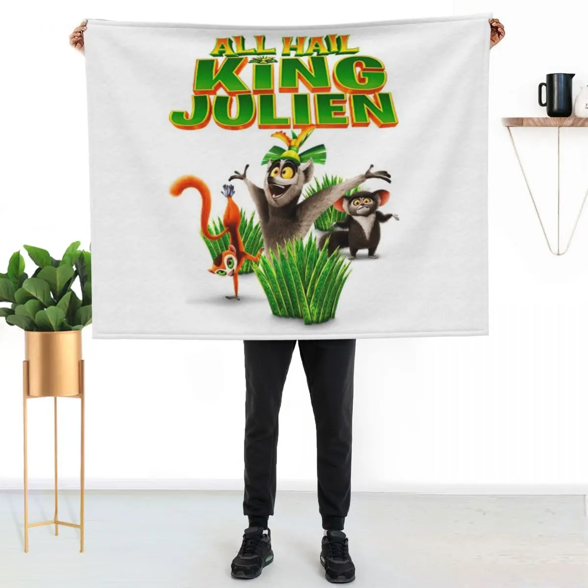 all hail king julien gift for fans all hail king julien crimson Throw Blanket Custom Loose sofa bed Polar Sofa Blankets