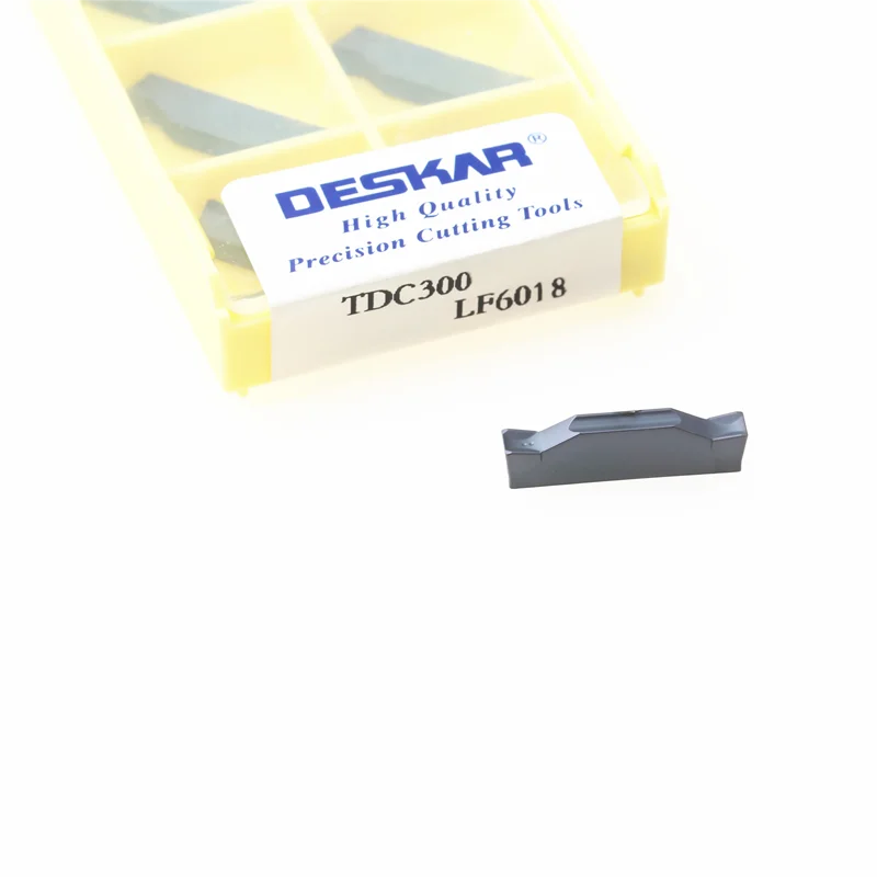 Deskar الأصلي الحز Cnc إدراج Tdc200 Tdc3 Tdc4 Tdt2 Tdt3 Tdt4 Lf6018 2 مللي متر 3 مللي متر مخرطة باستخدام الحاسب الآلي الحز كربيد إدراج أدوات القطع والحز لأجزاء الفولاذ المقاوم للصدأ والصلب