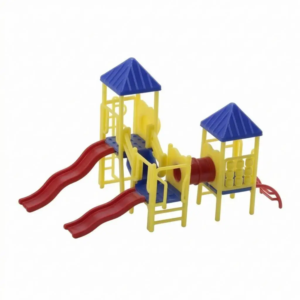Children Play Equipment Miniature Playground Bridge and Slide Miniature Things for Model Display