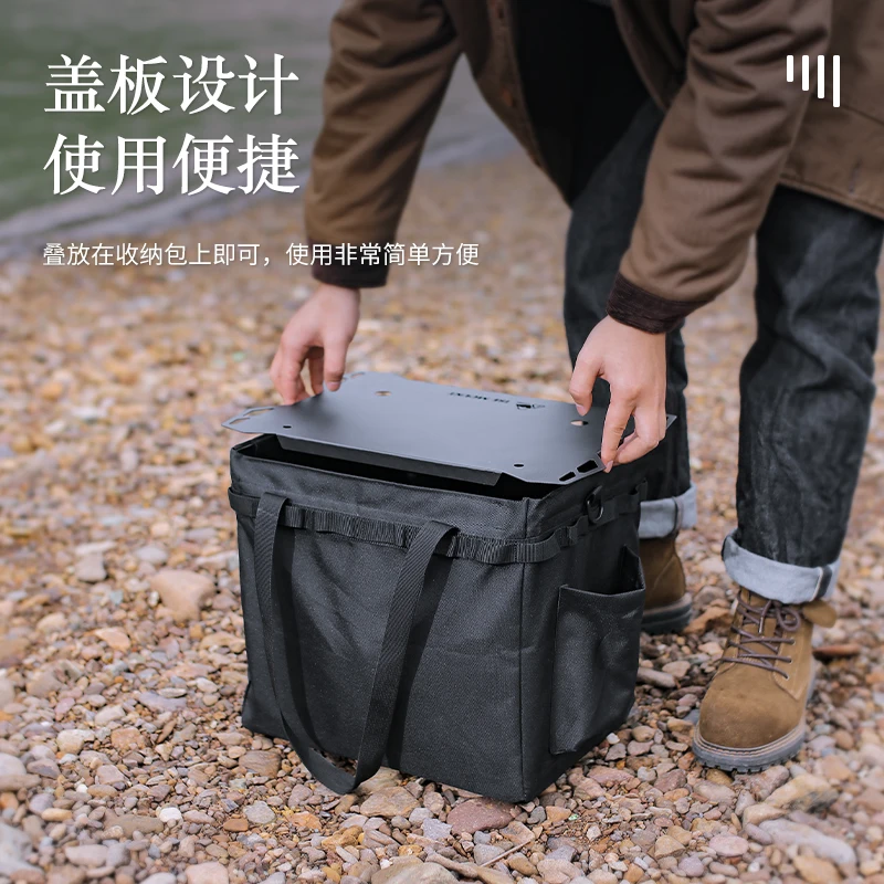 Outdoor Folding Storage Box Cover Plate Camping Storage Bag Light Stand Gas Tank Desktop Large