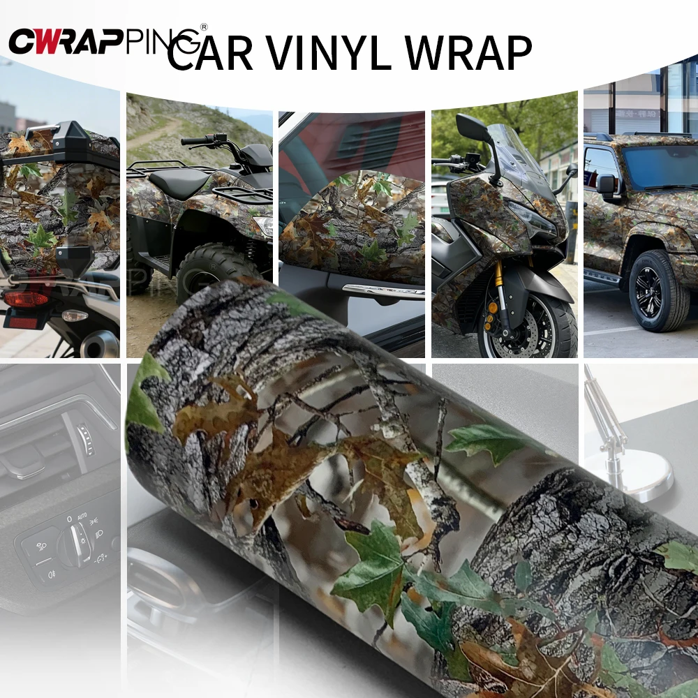 

Waterproof Adhesive Film Self-adhesive Automotive Vinyl Car Wrap Leaf Camouflage Print Exterior Car Stickers Wrapping Foil Cover
