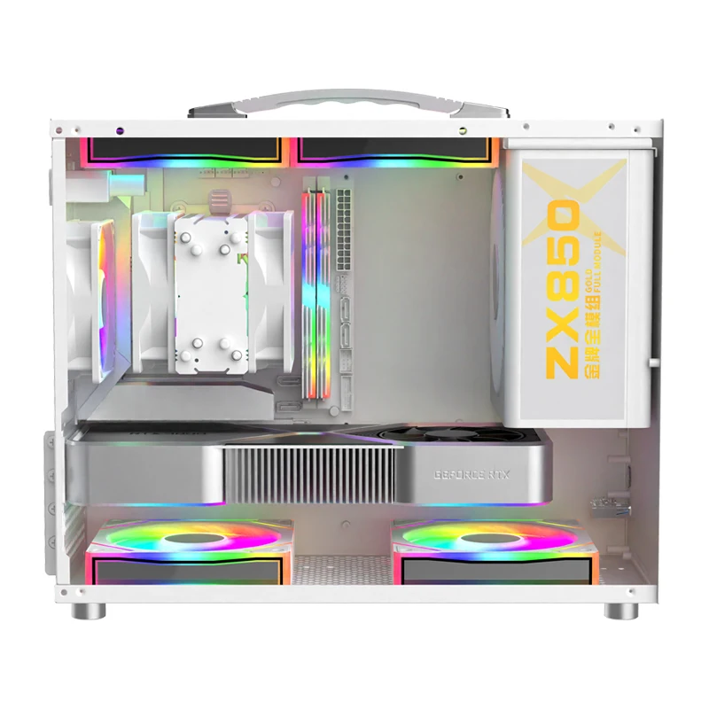 Obudowa YueYing Przenośna Ręczna Mini-ITX MATX Płyta Główna USB3.0 Komputer Stacjonarny Mini Obudowa do Gier Zasilacz SFX/ATX