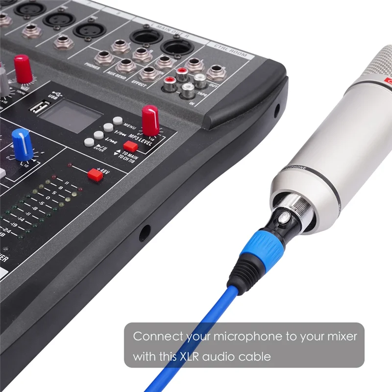 

Кабели PHILE-XLR Микрофонный кабель XLR «папа-мама» с 3-контактным сбалансированным экранированным удлинителем для микрофона