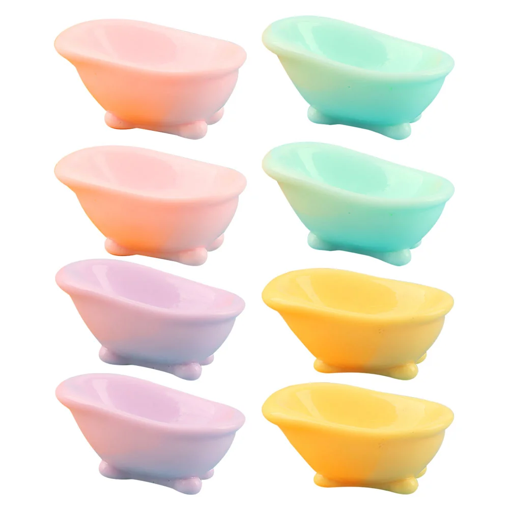 

6 Pcs Landscape Bathtub Miniature Adornments Resin House Furniture Simulation Bath Tub Decorations Realistic 3D Mini