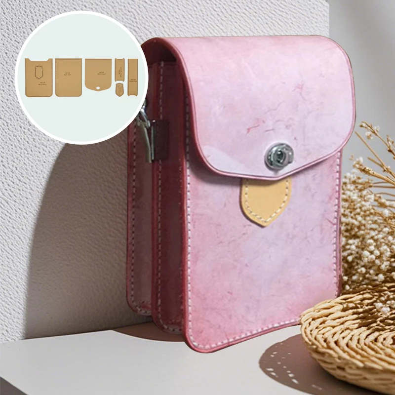 YOMDID 6PCS Cell Phone Bag Making Kraft Paper Template DIY Shoulder Bag Sewing Template Handmade Leathercraft Template Supplies