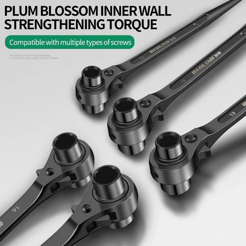 10-22mm Ratschenschlüssel-Steckschlüssel, Pflaumenblüten-Form, Multifunktional, Spitzer Ende, Verstellbare Steckschlüssel-Adapter, Handwerkzeuge, Schraubenschlüssel – Detail 3