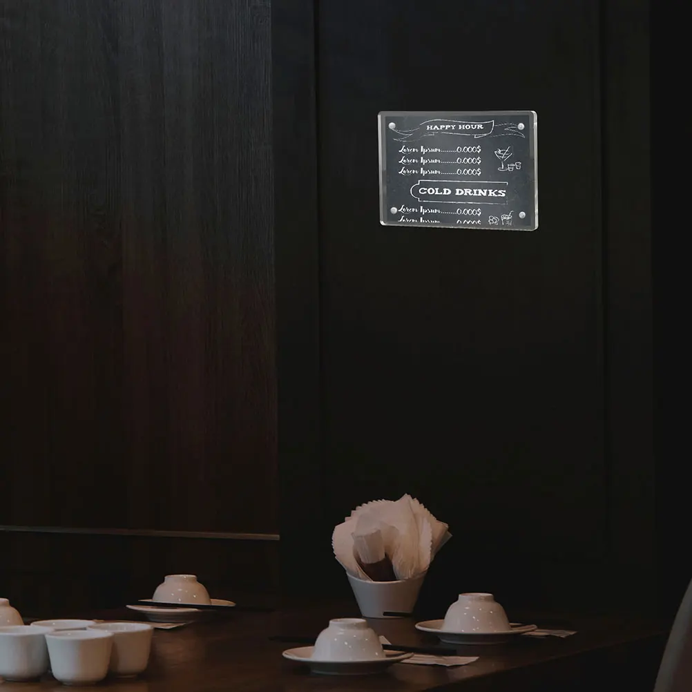 Clear Acrylic Business Card Display Stand Magnetic Sign Holder Tabletop Nameplate Rack Office Restaurant Wall Mountable