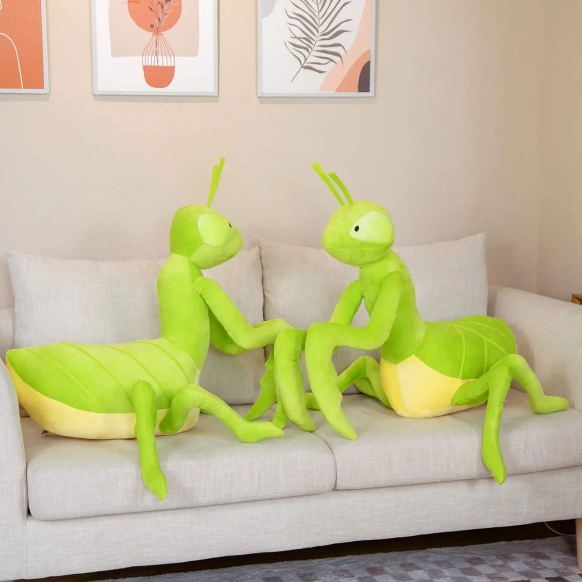 1pc 70CM Simulation Beten Mantis Plushie Spielzeug Kawaii Insekt Mantis Puppen Gefüllte Weiche Echte Leben Tier Kissen Kreative geschenk