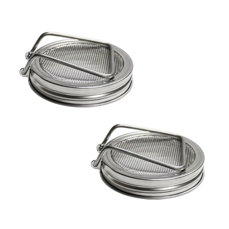 Sprouting Lids For Wide Mouth Mason Jars, 2Pack Reusable Stainless Steel Screen Bean Sprouts Growing Lid For Organic Alfalfa Bro