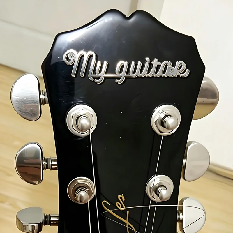 [Custom Products] Personalized 3D Metal Nameplates, Guitar Decorative Nameplates, Unique Text Designs image 2