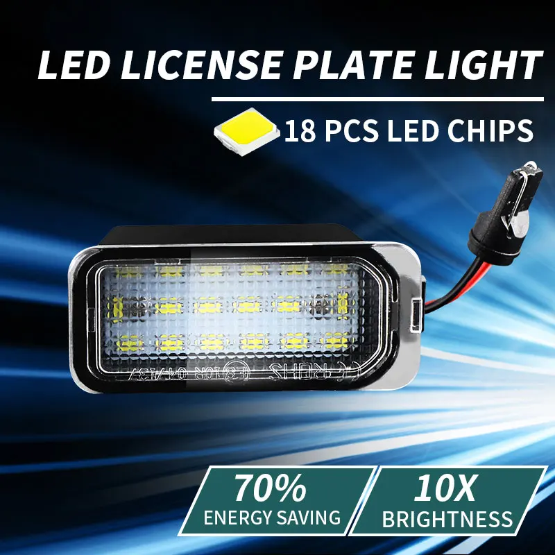 2PC Number Plate Light LED License Lamps for Ford Jaguar XJ XF Fiesta Focus S-MAX Grand C max Mondeo Kuga Galaxy Ecosport Canbus